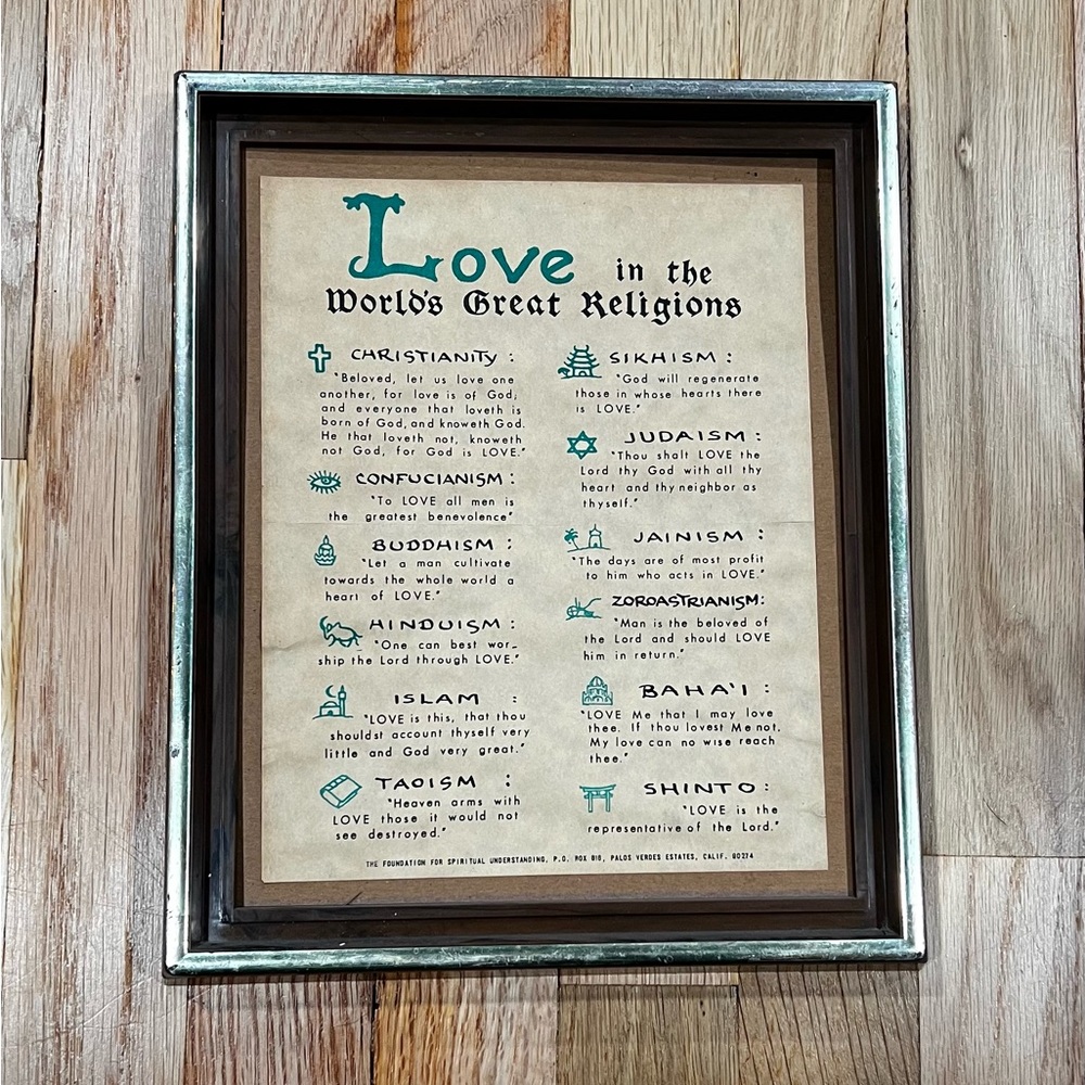 Framed Love Across Religions Quote Wall Art